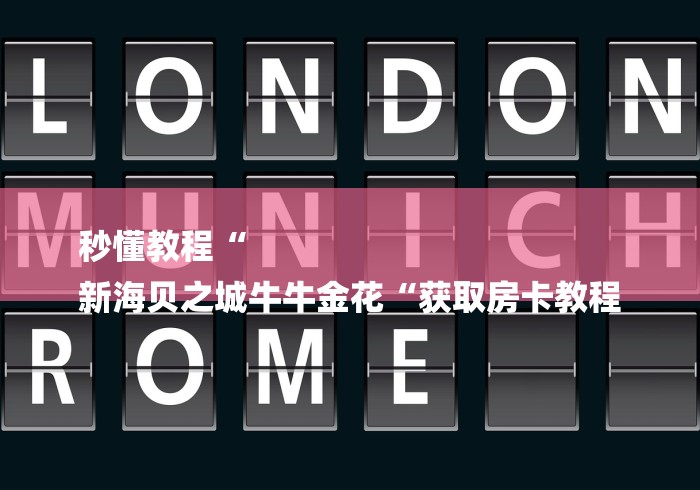 秒懂教程“
新海贝之城牛牛金花“获取房卡教程