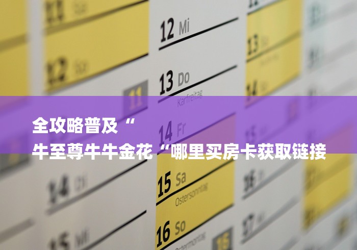 全攻略普及“
牛至尊牛牛金花“哪里买房卡获取链接